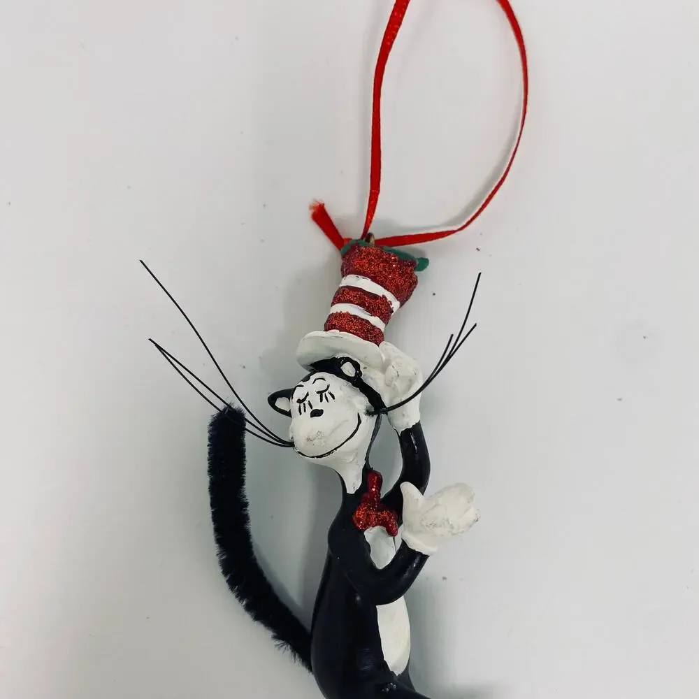 Cat in the Hat Dr. Seuss holiday Christmas ornament Department 56 2012